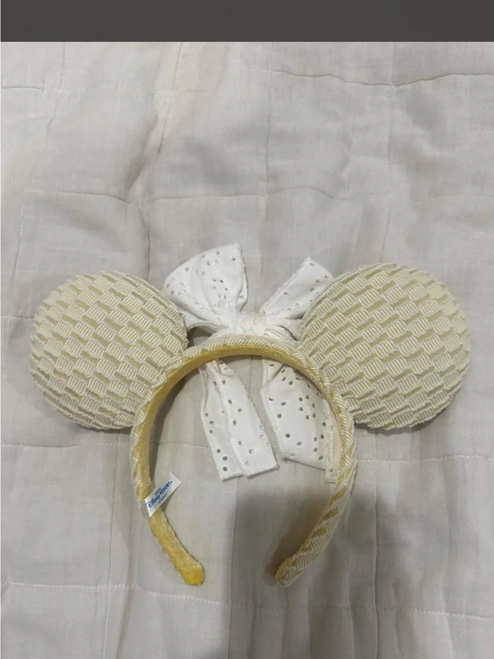 Tokyo Disney Yellow Mickey Ears with White Bow